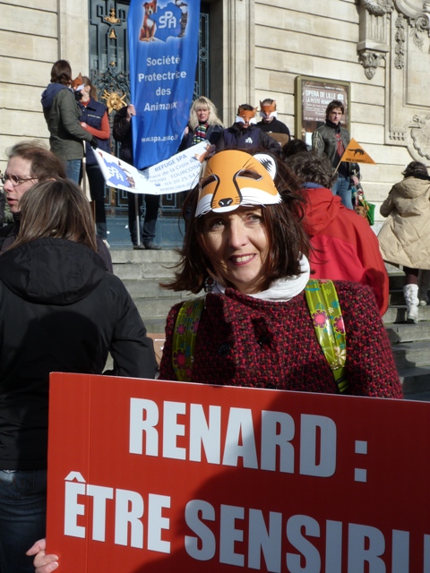 Notre tésorière en manif ...